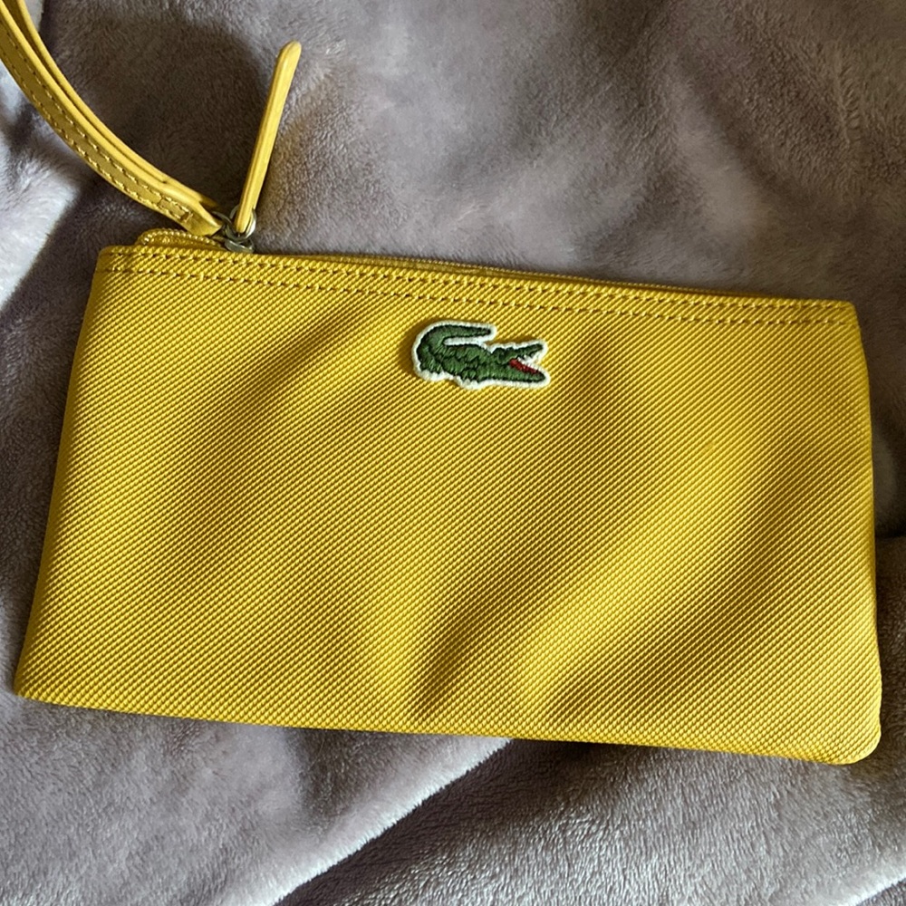 Lacoste wristlet , new, yellow